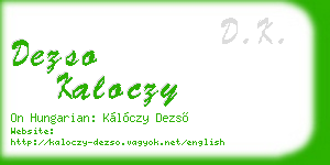 dezso kaloczy business card