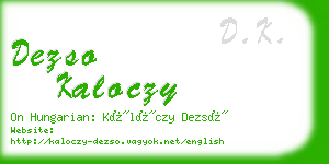 dezso kaloczy business card